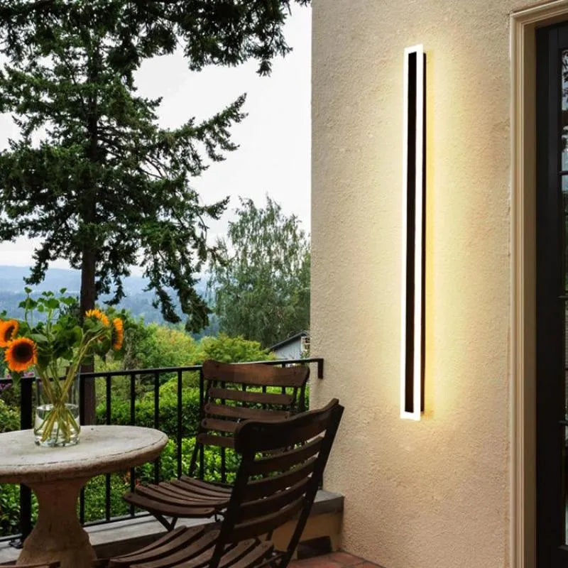 Ameran – Applique murale extérieure LED moderne en métal noir pour jardin balcon