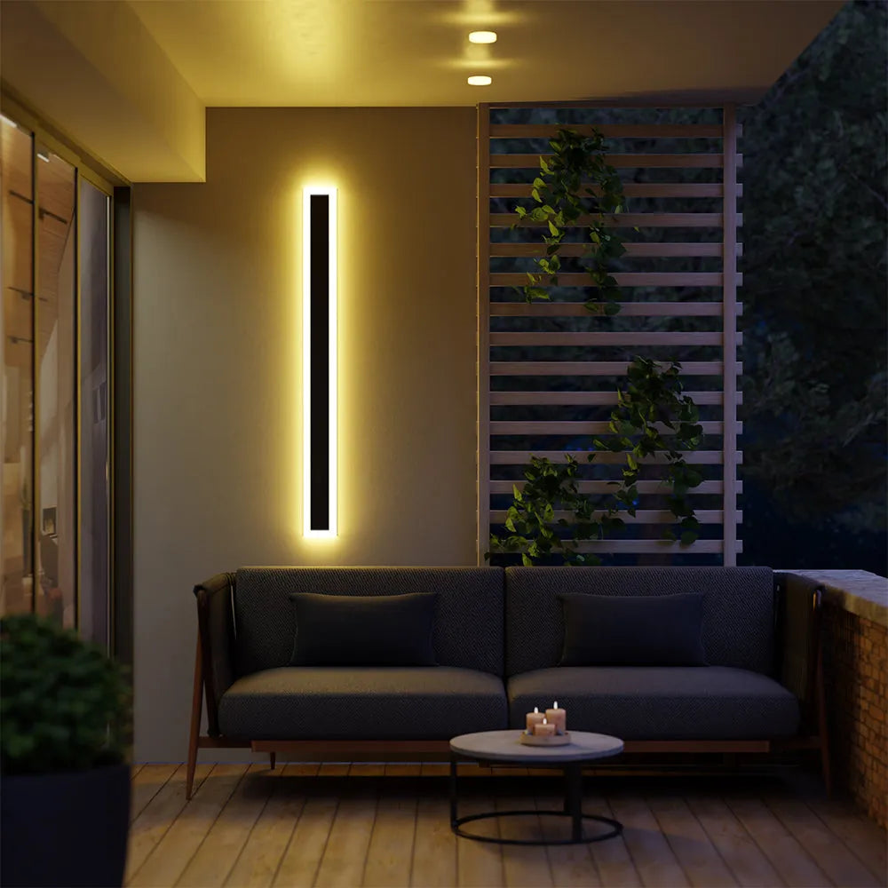 Ameran – Applique murale extérieure LED moderne en métal noir pour jardin balcon