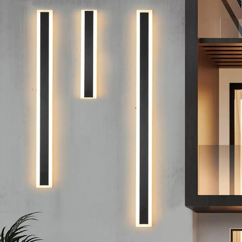 Ameran – Applique murale extérieure LED moderne en métal noir pour jardin balcon