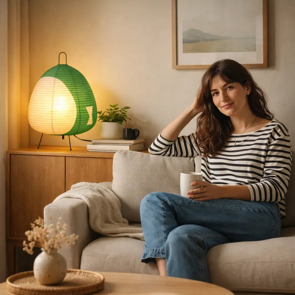 Akoria – Lampada da tavolo a treppiede in carta washi