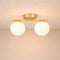 Dorvion – Lampe de plafond LED opaline duo en laiton
