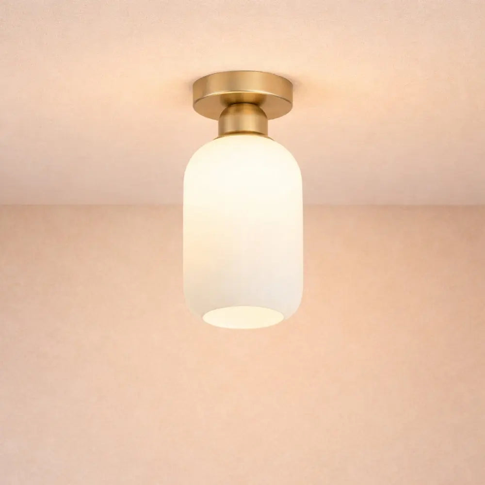 Aureline – Plafonnier LED verre plissé finition or