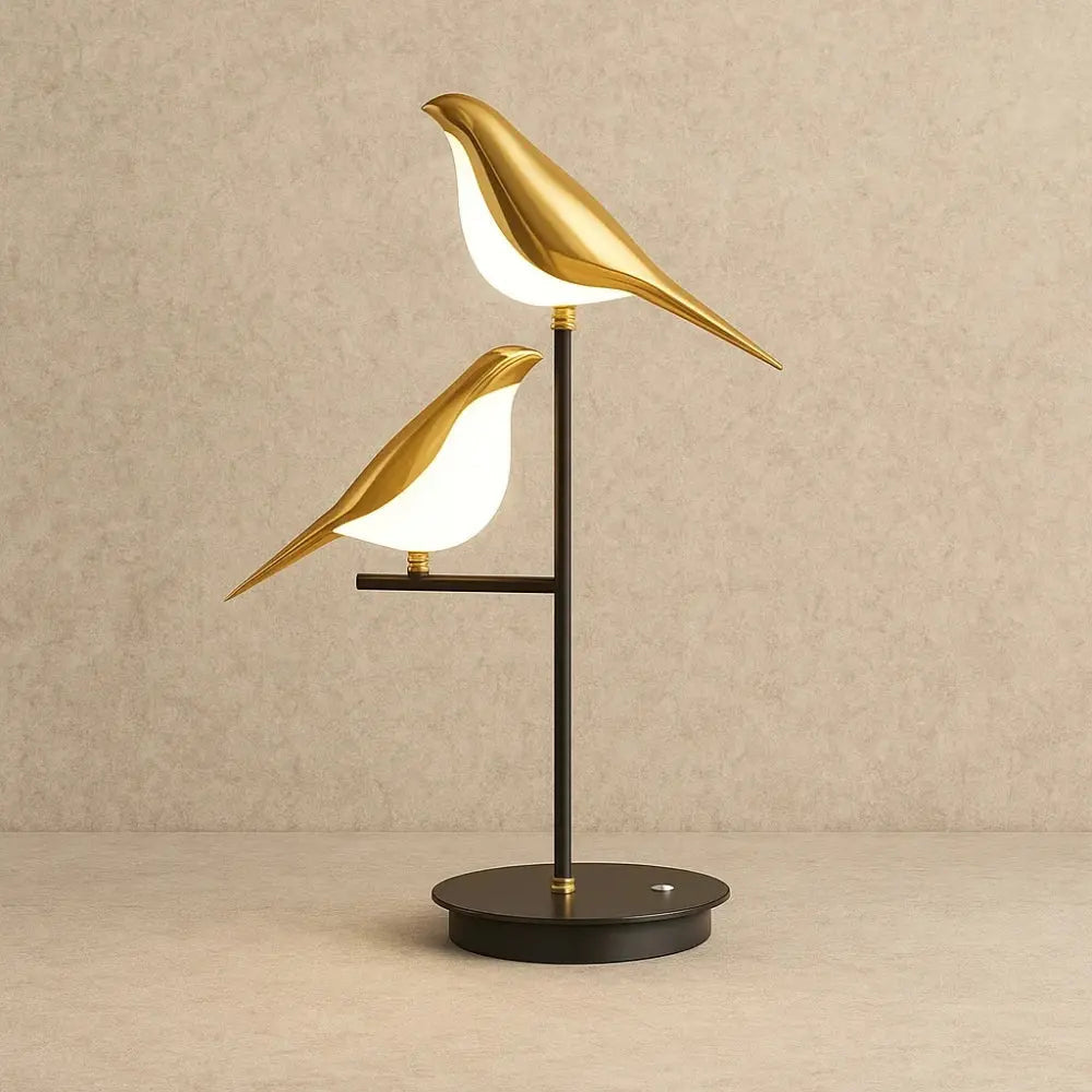 Aurelyn - Lampada da scrivania a LED con uccello dorato