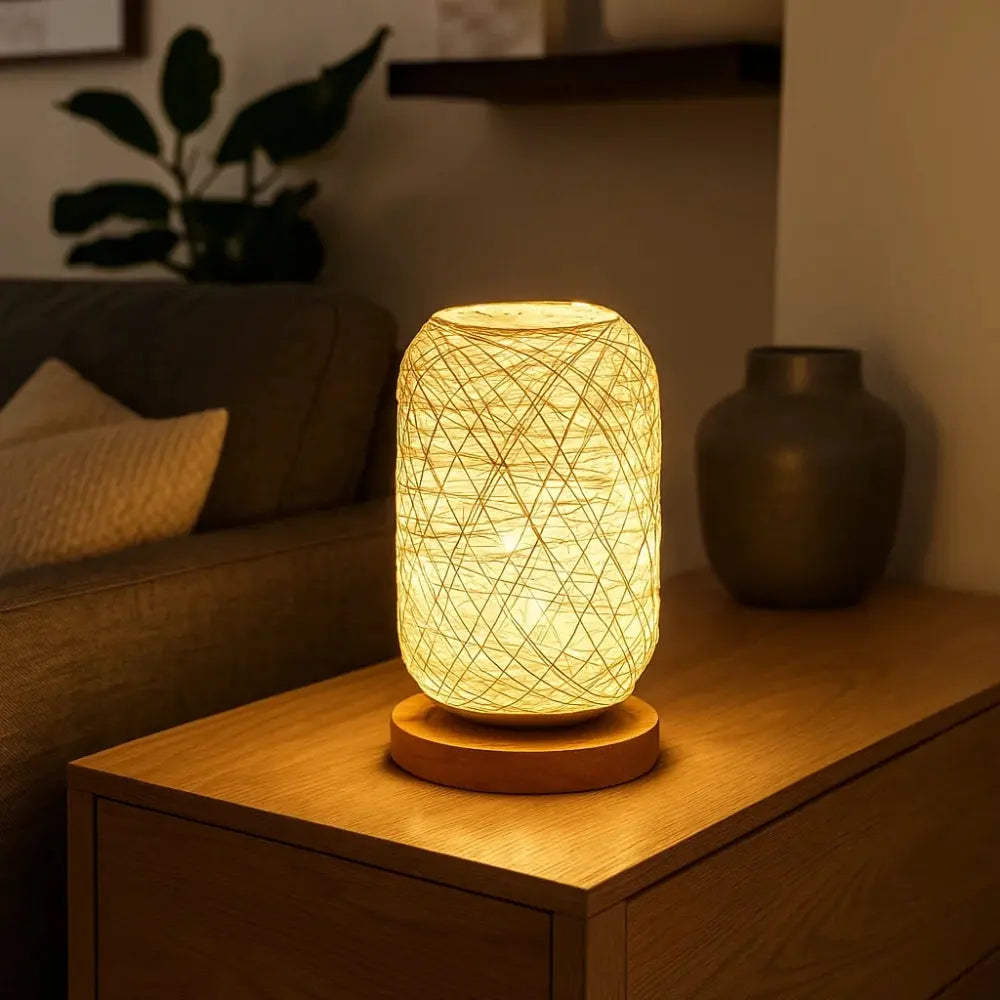 Rotelya - Lampe de chevet en rotin
