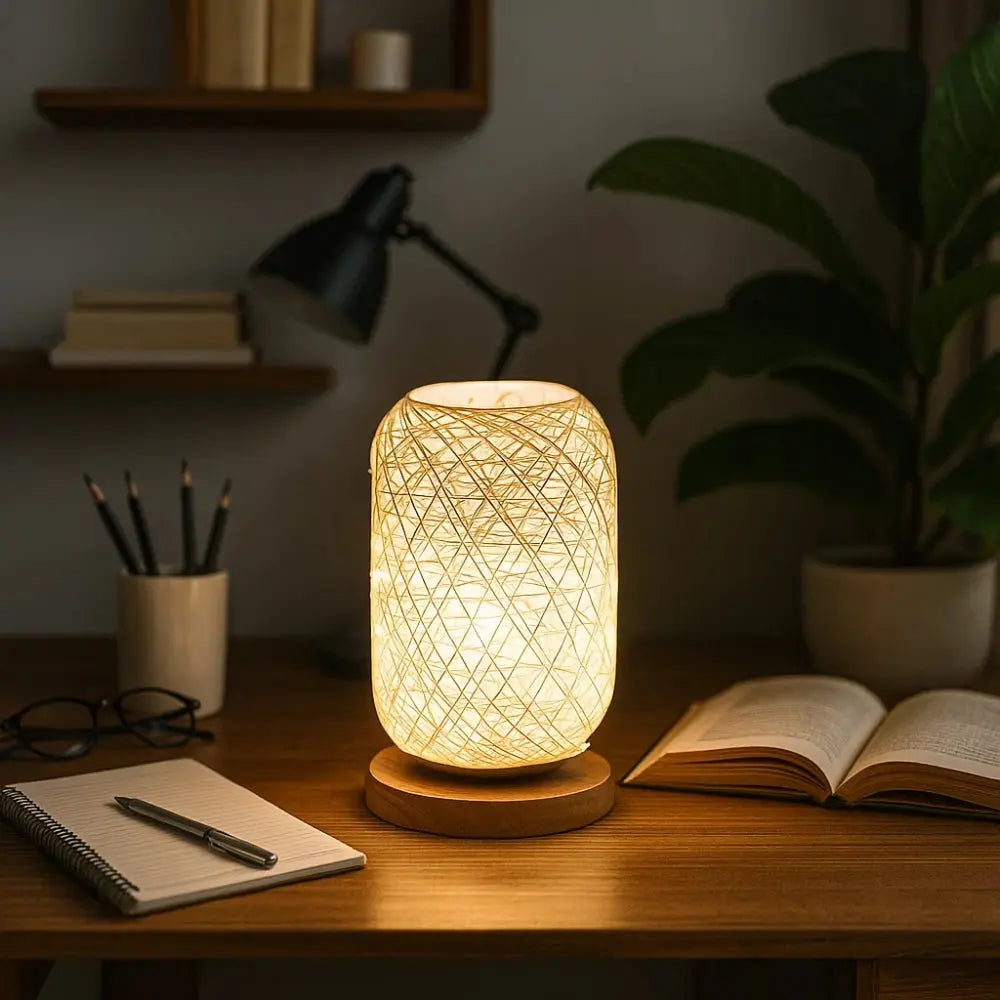 Rotelya - Lampe de chevet en rotin