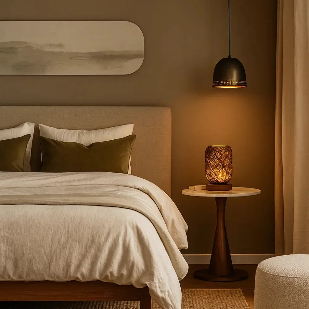 Rotelya - Lampe de chevet en rotin