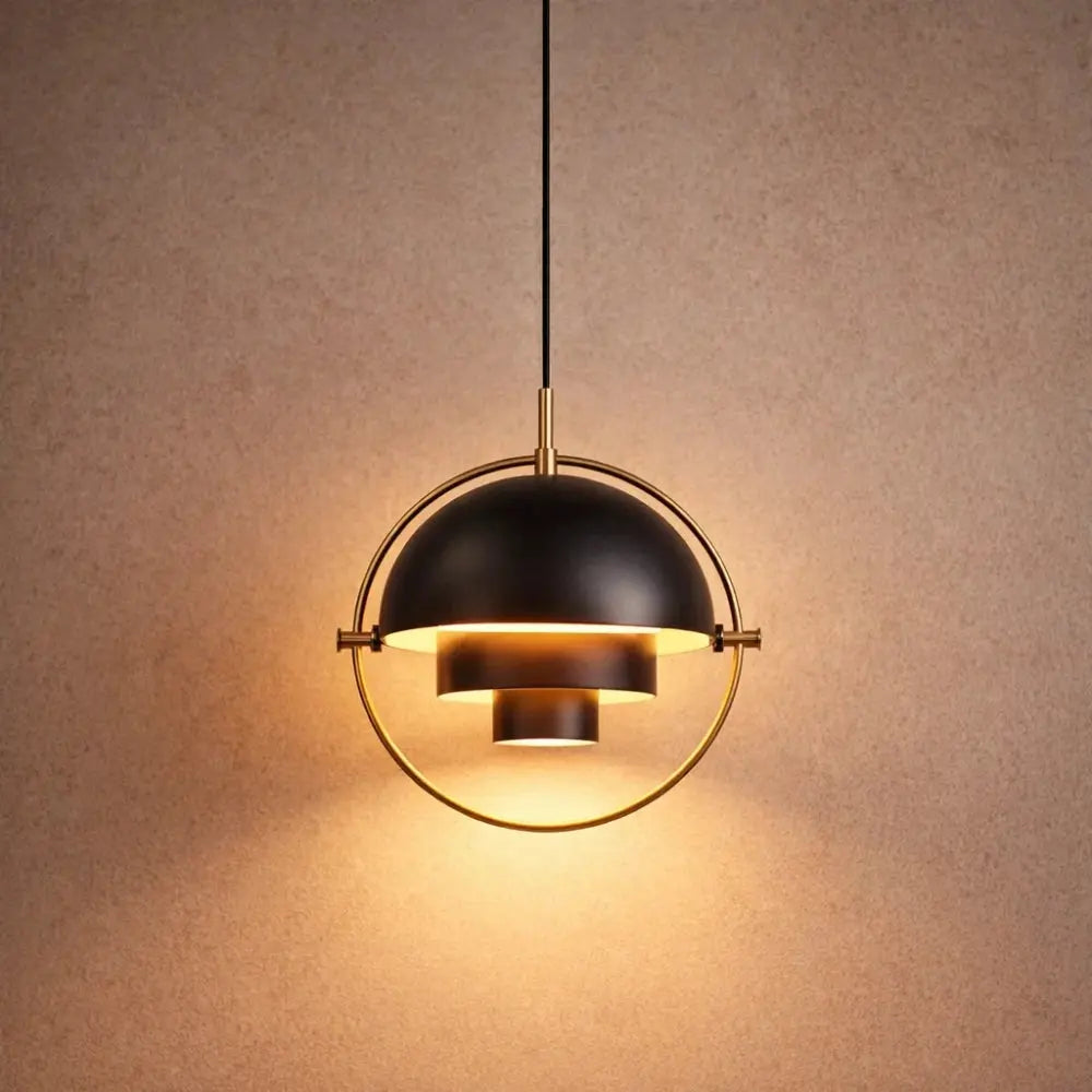 Lunvex – Lampada a sospensione con cupola pivotante dorata