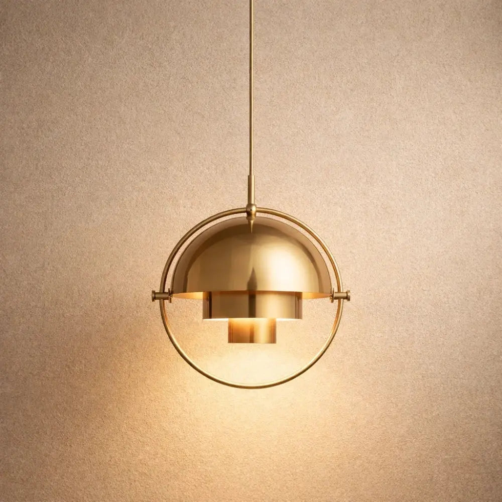 Lunvex – Lampada a sospensione con cupola pivotante dorata