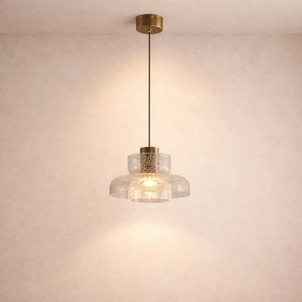 Fissora – Lampada a sospensione in vetro crepato