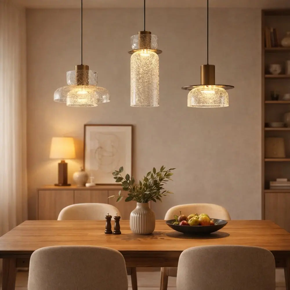 Fissora – Lampada a sospensione in vetro crepato