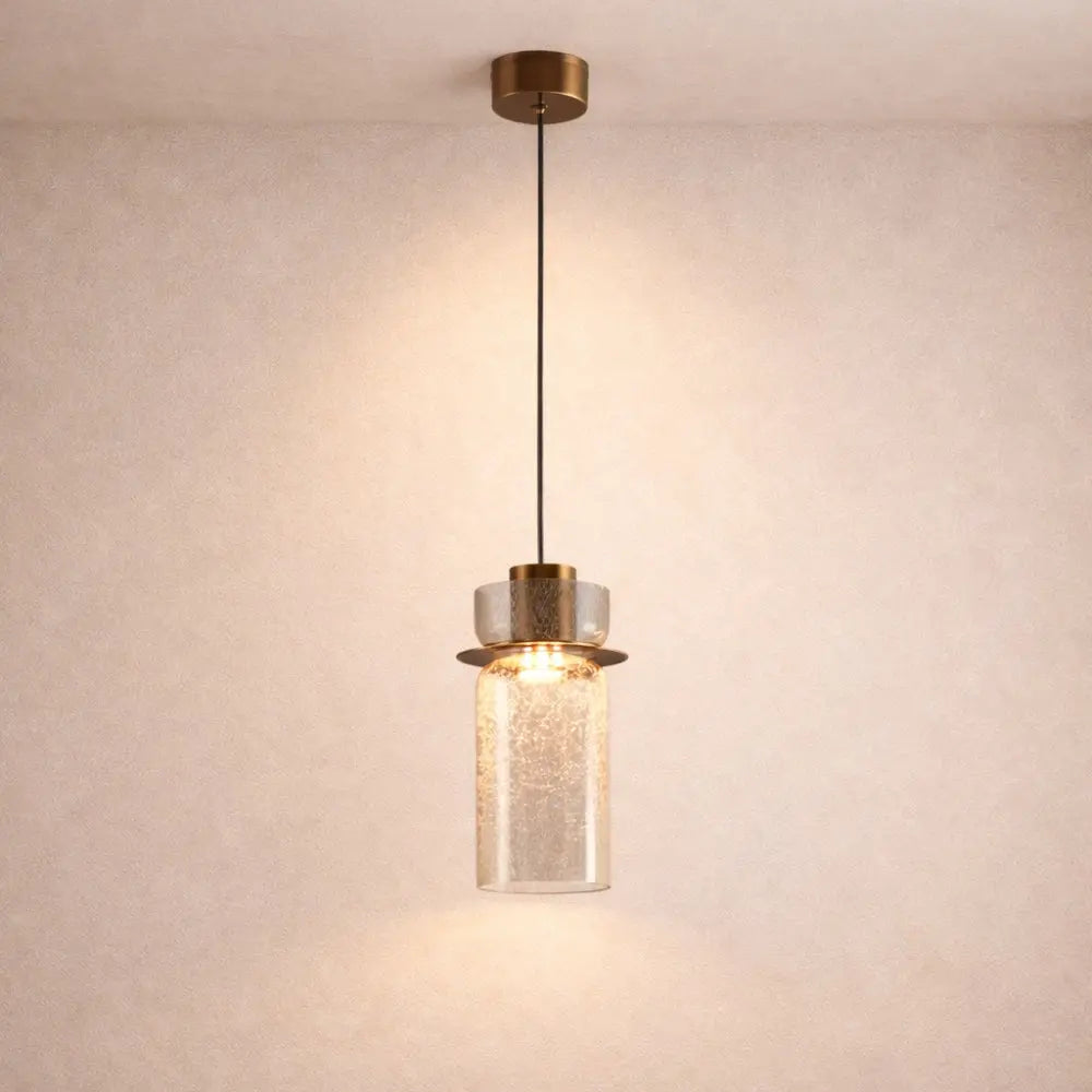 Fissora – Lampada a sospensione in vetro crepato