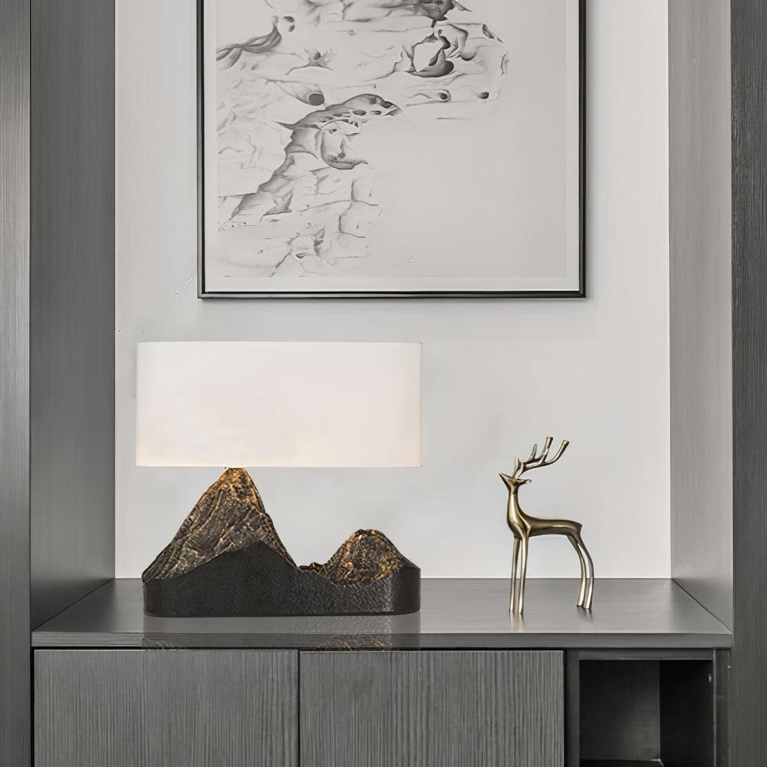 Varelle - Lampe de table paysage en résine