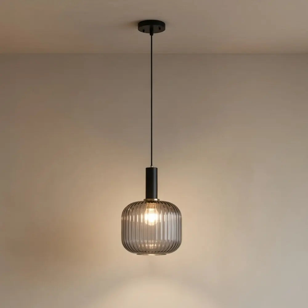 Chromeaura – Lampada a sospensione in vetro onda retrò