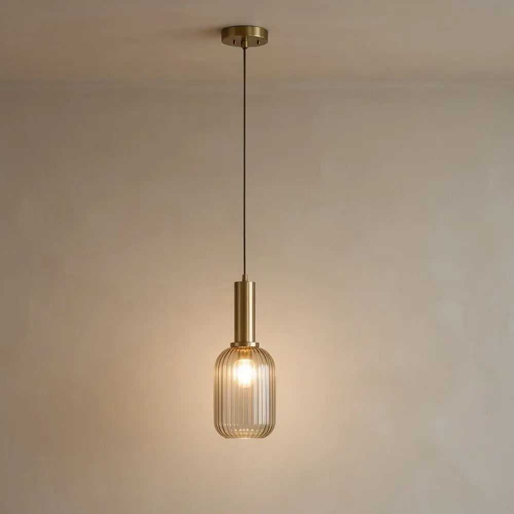 Chromeaura – Lampada a sospensione in vetro onda retrò