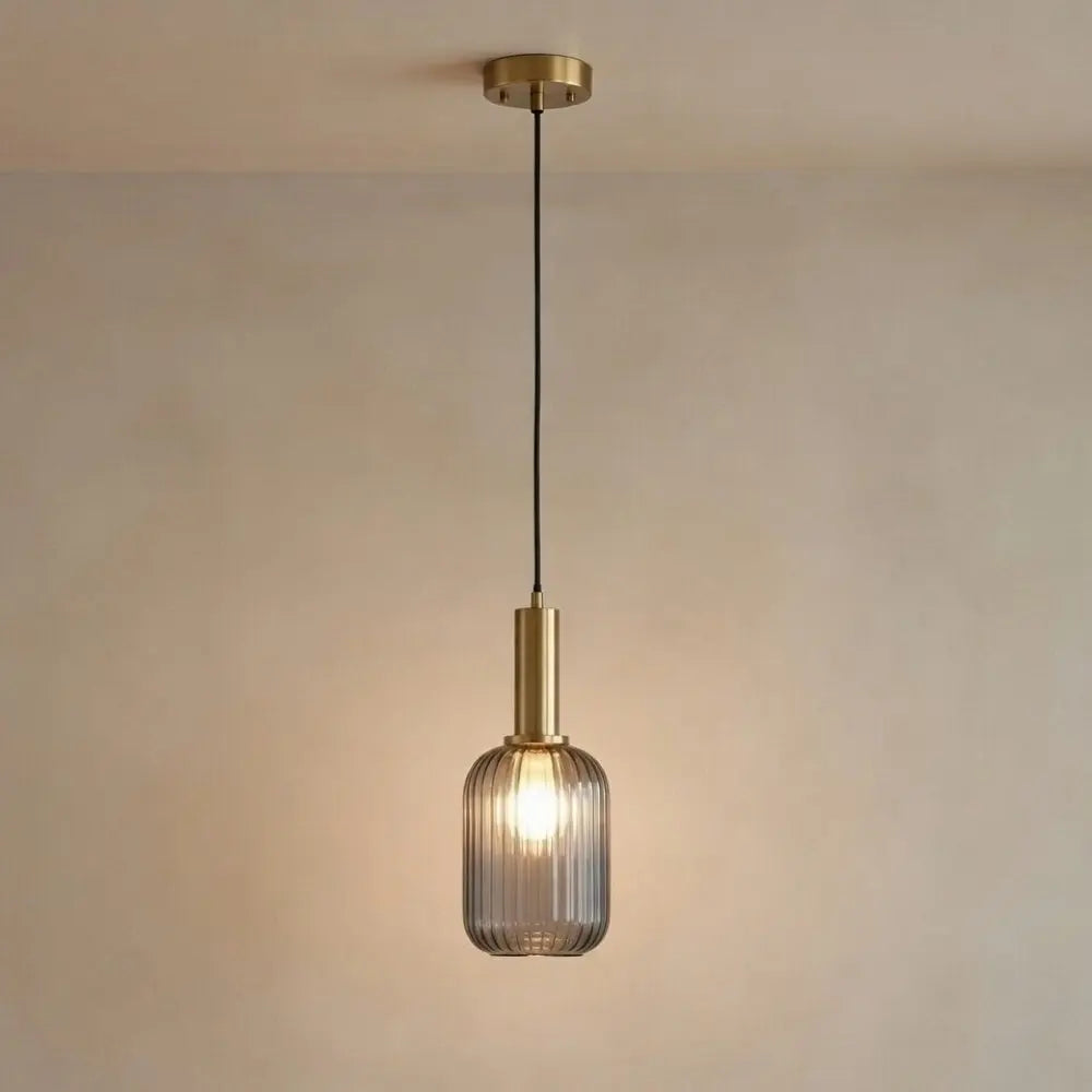 Chromeaura – Lampada a sospensione in vetro onda retrò