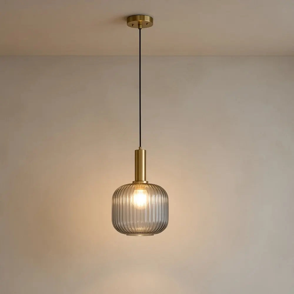 Chromeaura – Lampada a sospensione in vetro onda retrò