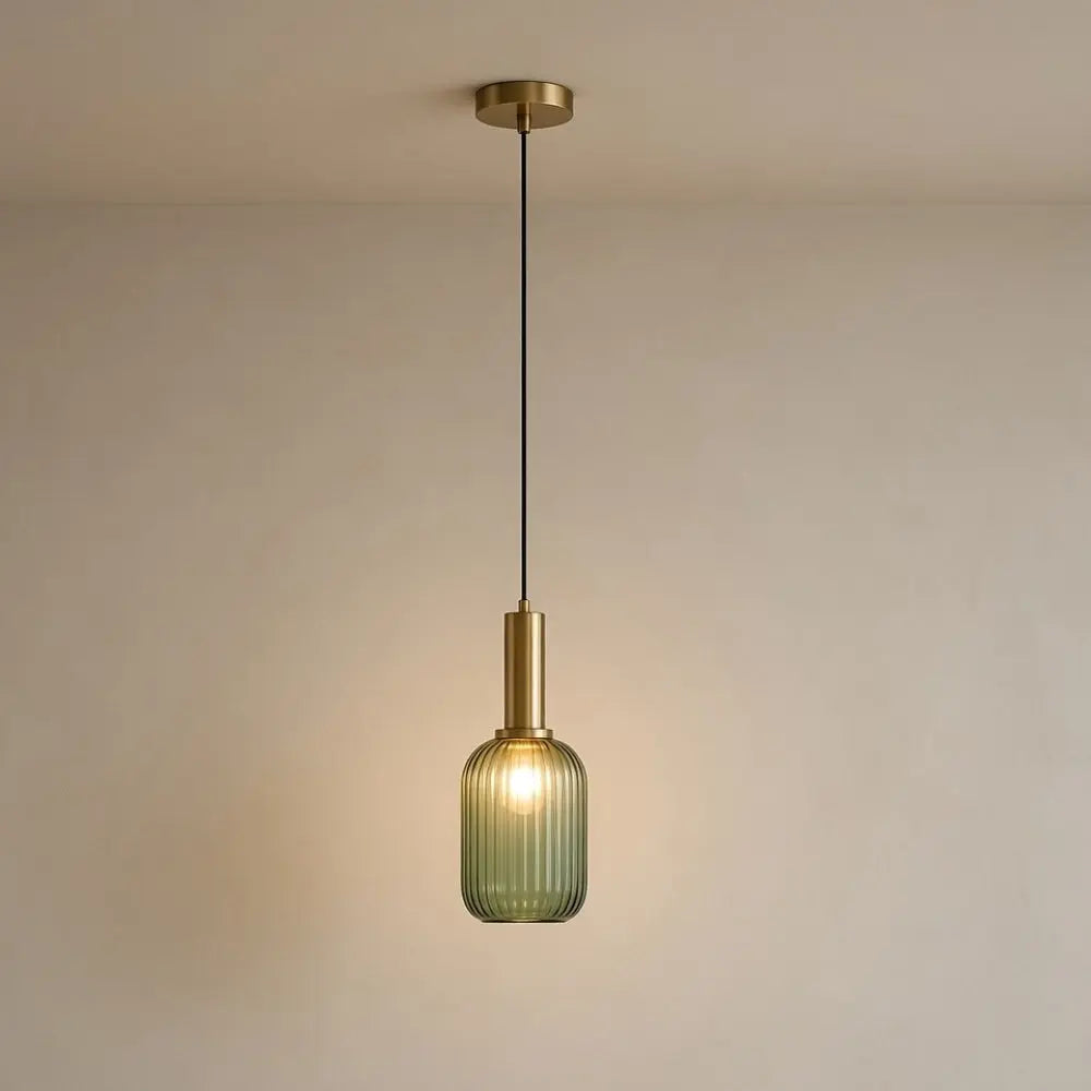 Chromeaura – Lampada a sospensione in vetro onda retrò
