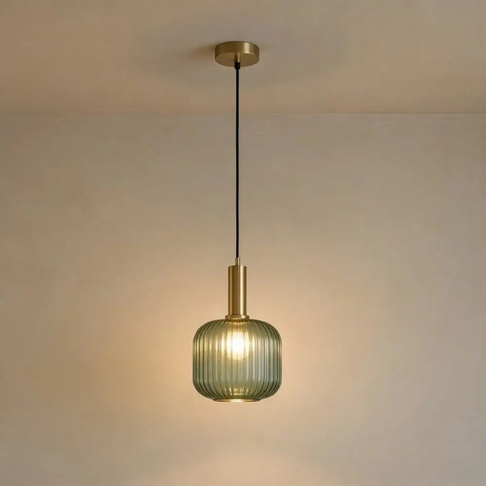 Chromeaura – Lampada a sospensione in vetro onda retrò