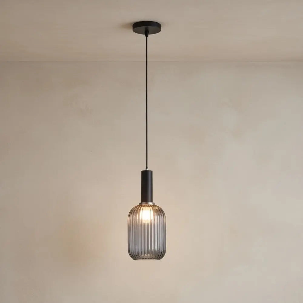 Chromeaura – Lampada a sospensione in vetro onda retrò