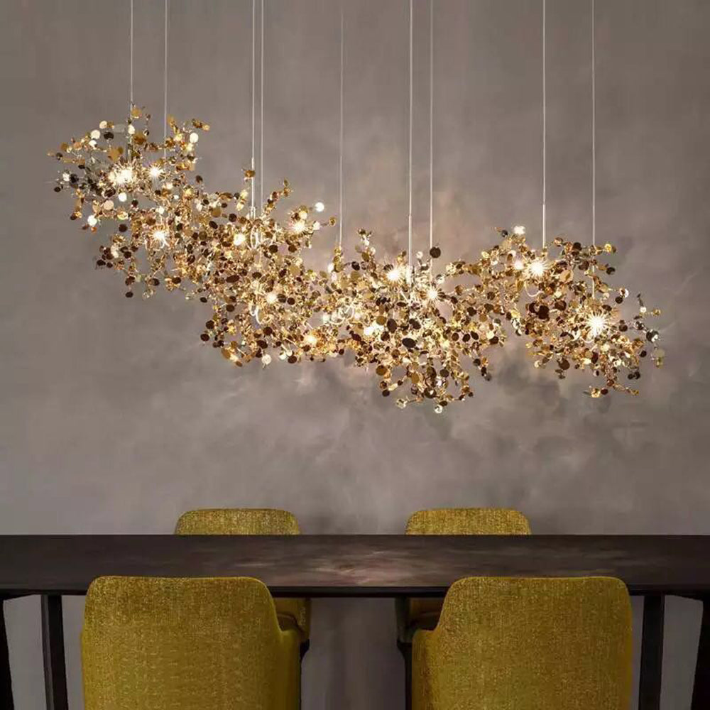 Durelia – Lampadario LED moderno con accenti oro e argento