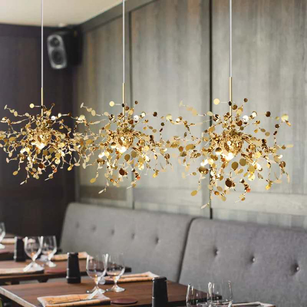 Durelia – Lampadario LED moderno con accenti oro e argento