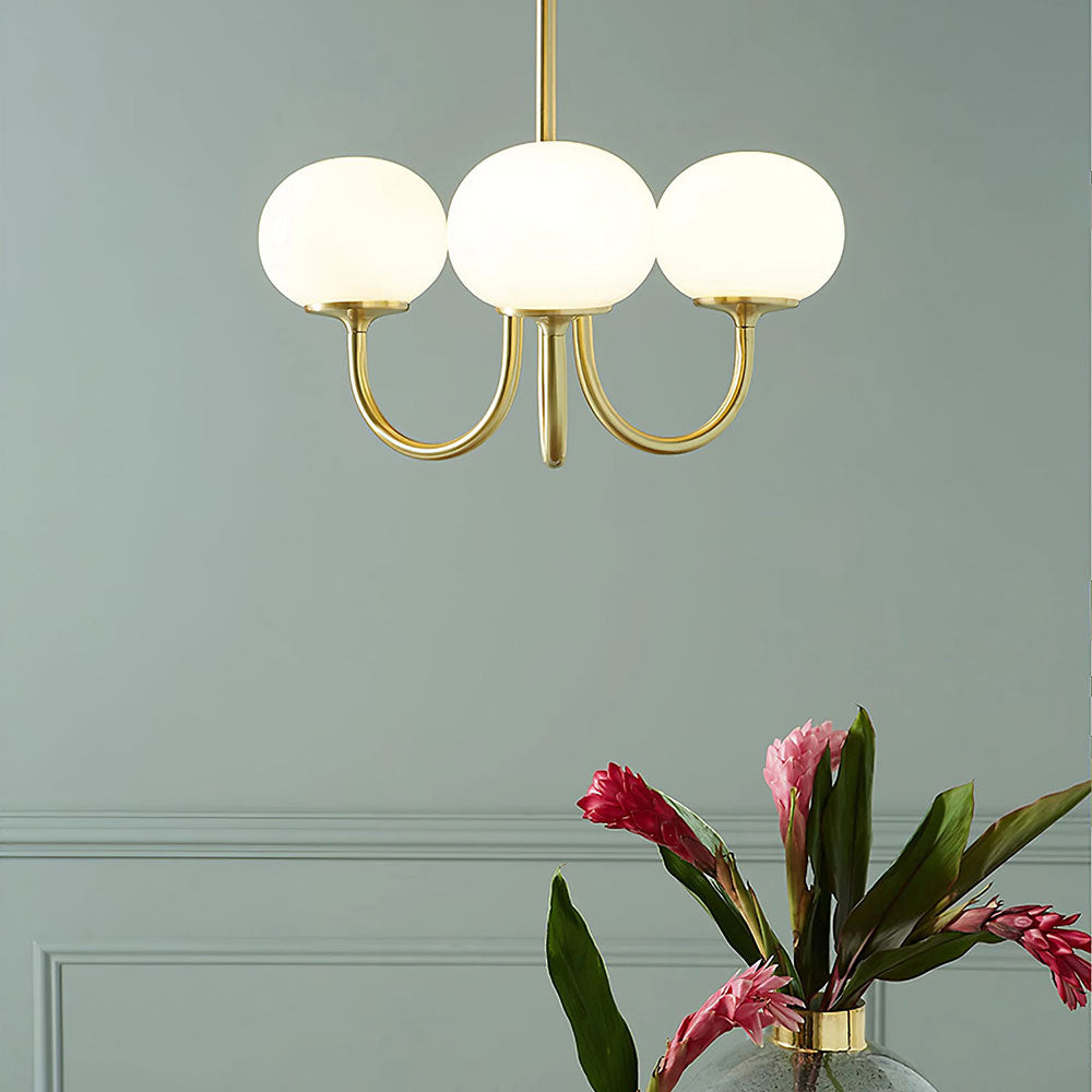 Piora - Lustre à bulles en verre rose