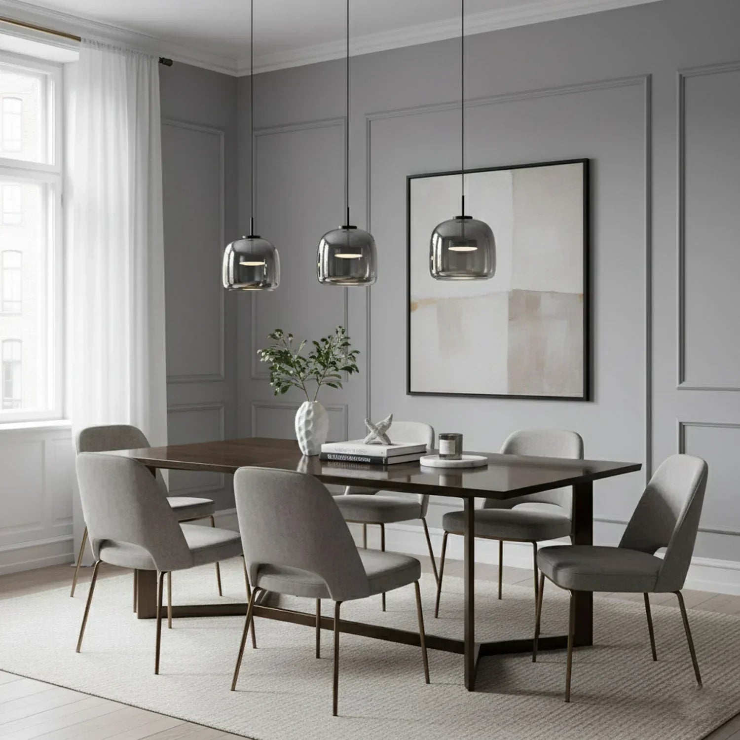 Ceyra – Suspension LED salle à manger verre vintage