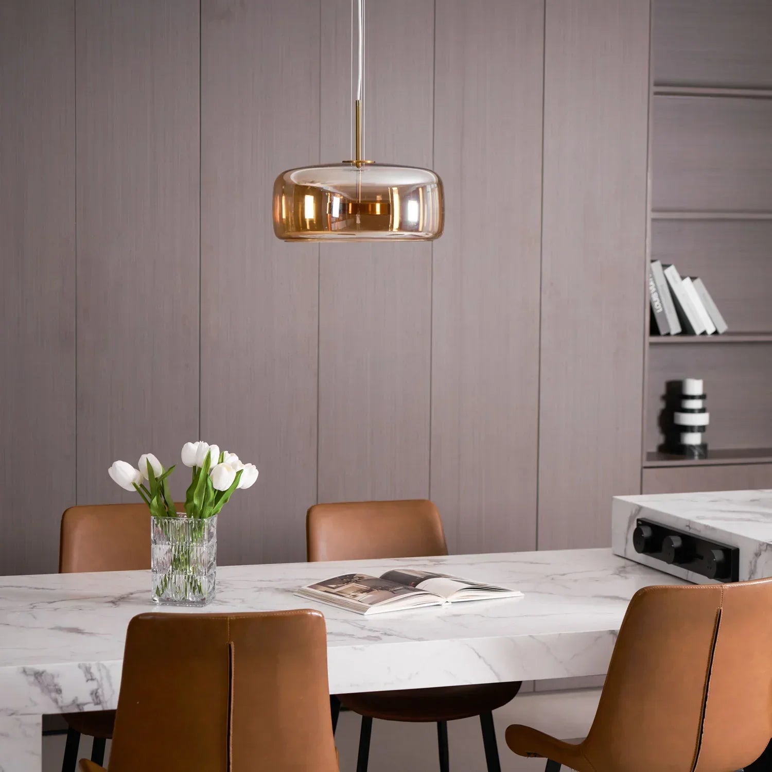 Ceyra – Suspension LED salle à manger verre vintage