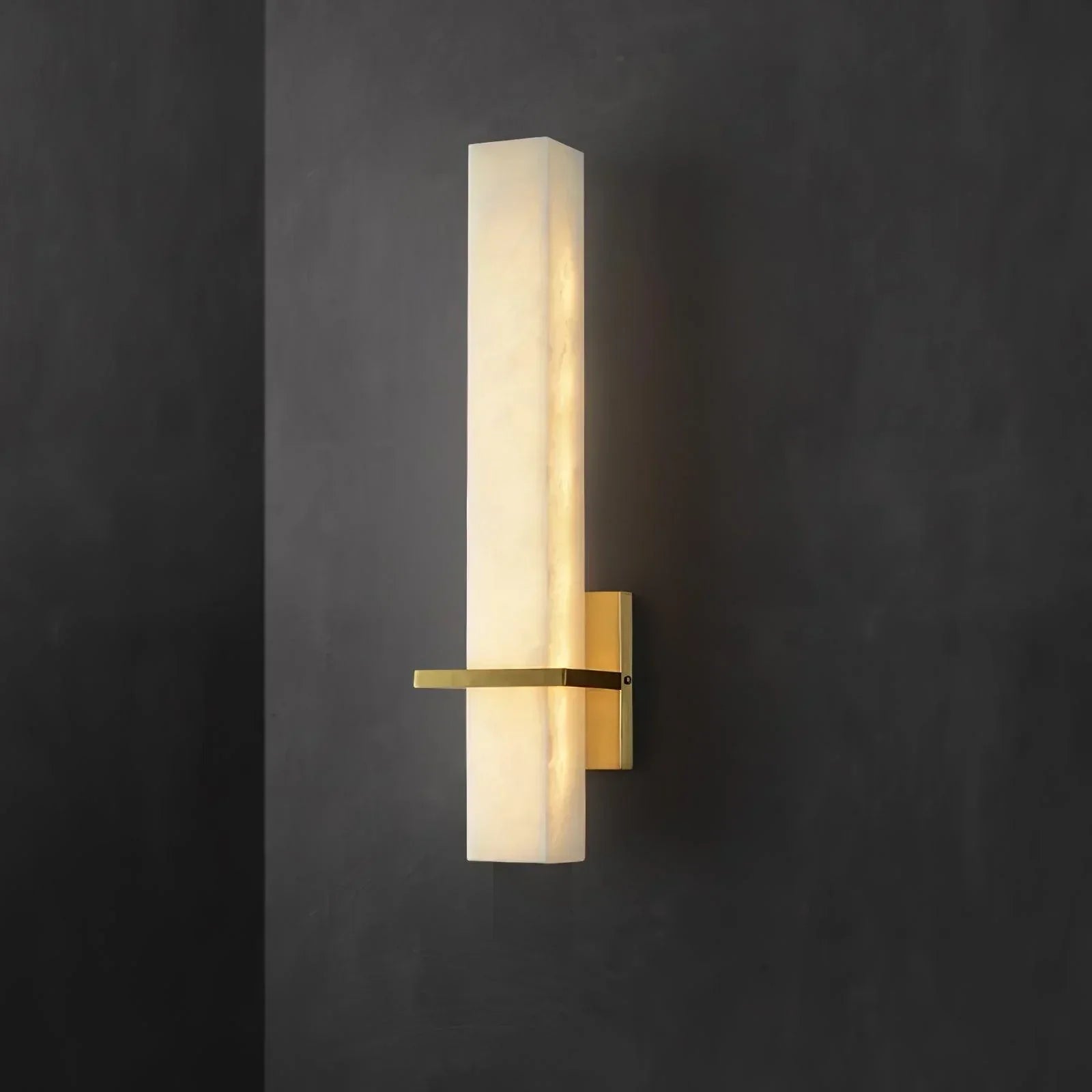 Almoran - Alabaster Brass LED Wall Lamp