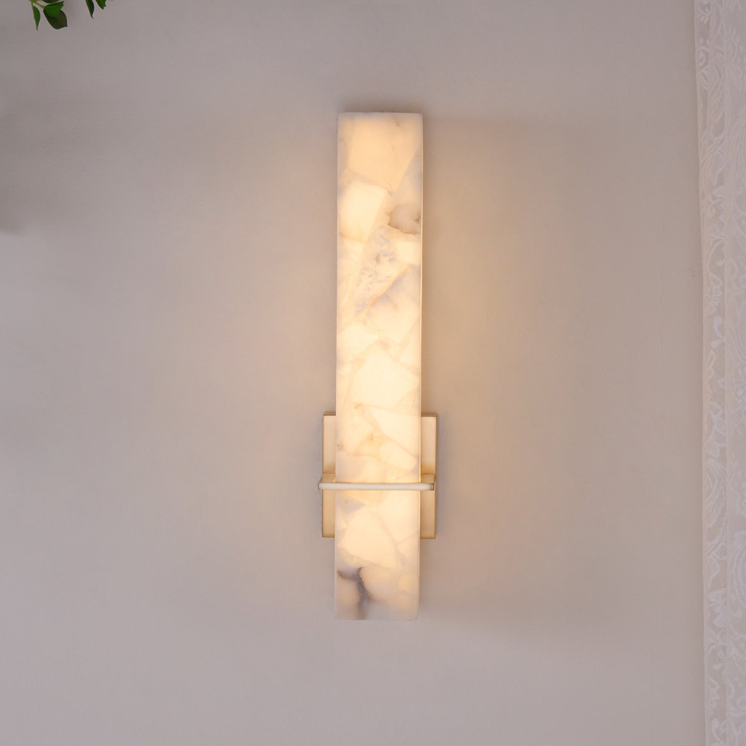 Almoran - Alabaster Brass LED Wall Lamp
