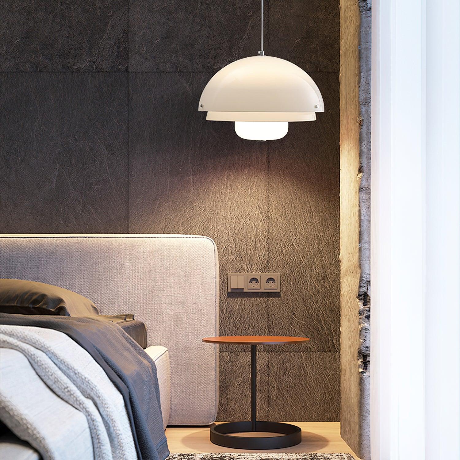 Cuthean – Lampada a sospensione in vetro bianco latte