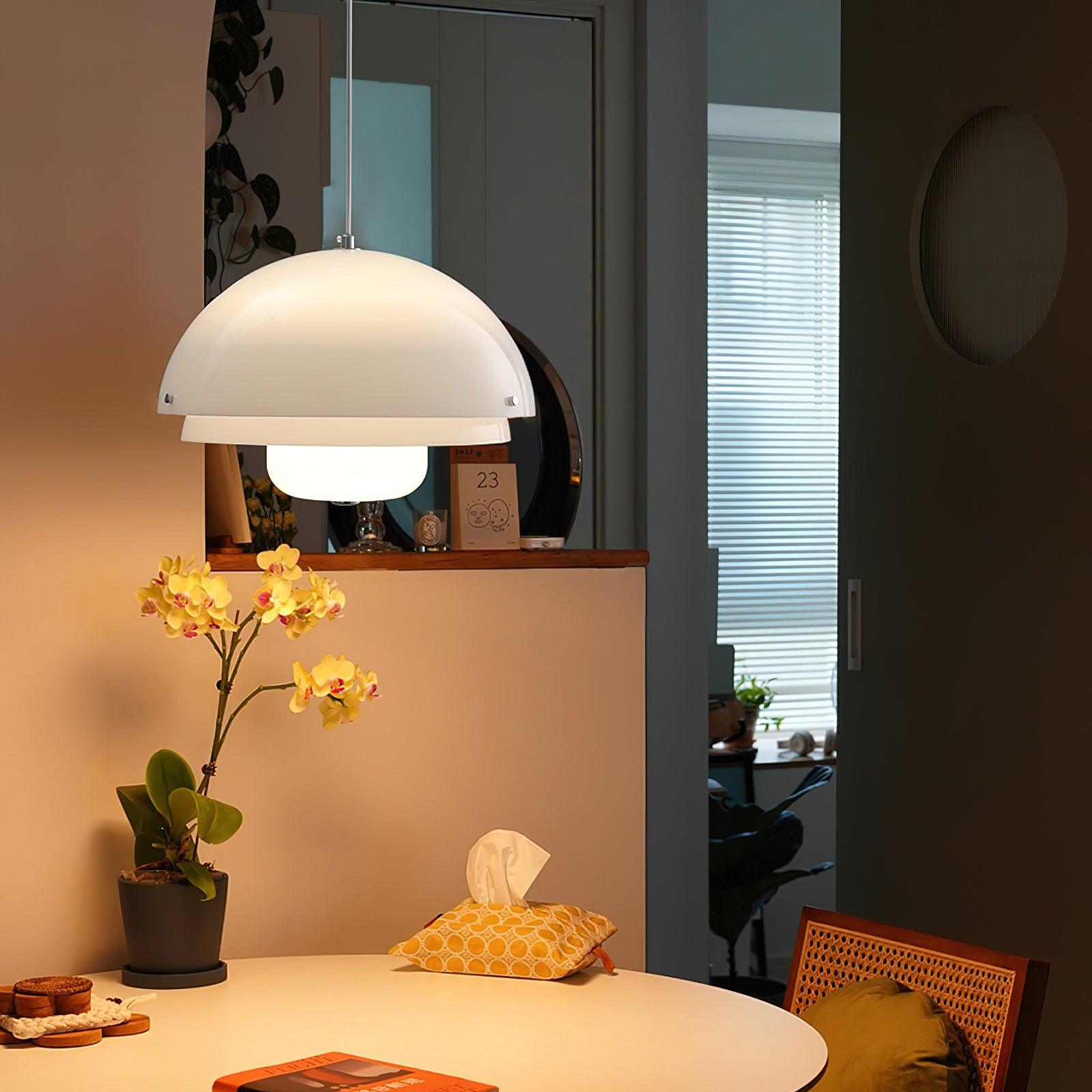 Cuthean – Lampada a sospensione in vetro bianco latte