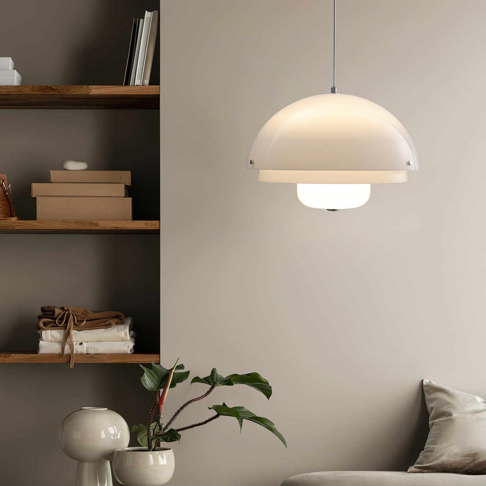Cuthean – Lampada a sospensione in vetro bianco latte