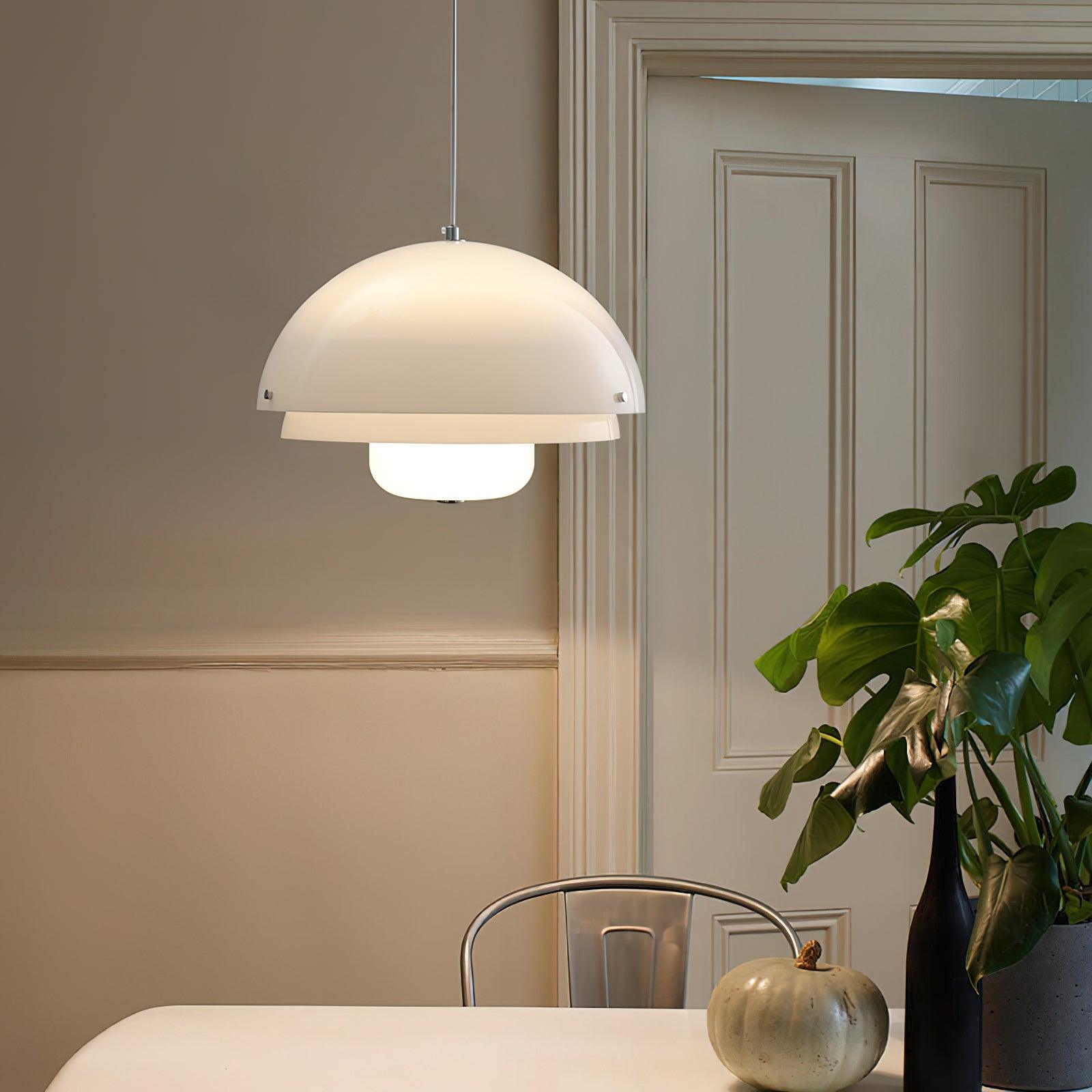 Cuthean – Lampada a sospensione in vetro bianco latte