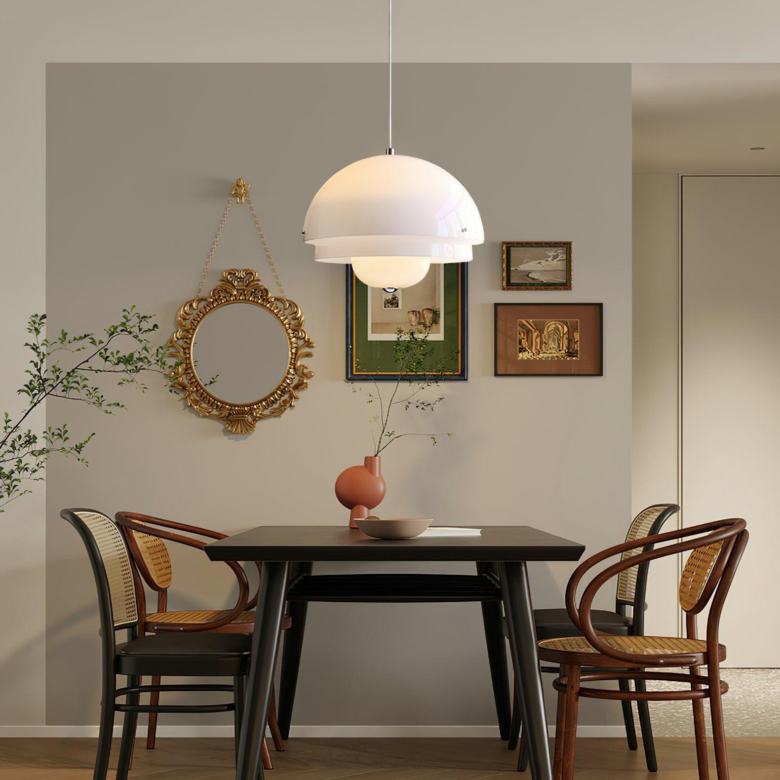 Cuthean – Lampada a sospensione in vetro bianco latte