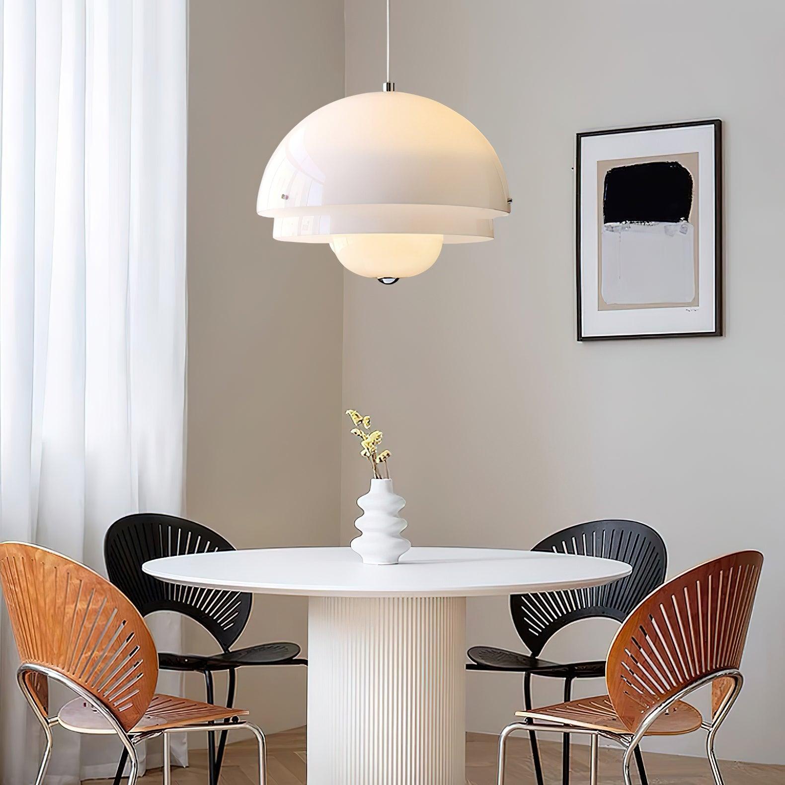 Cuthean – Lampada a sospensione in vetro bianco latte