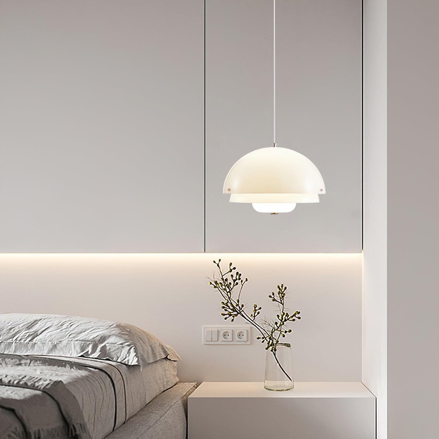 Cuthean – Lampada a sospensione in vetro bianco latte