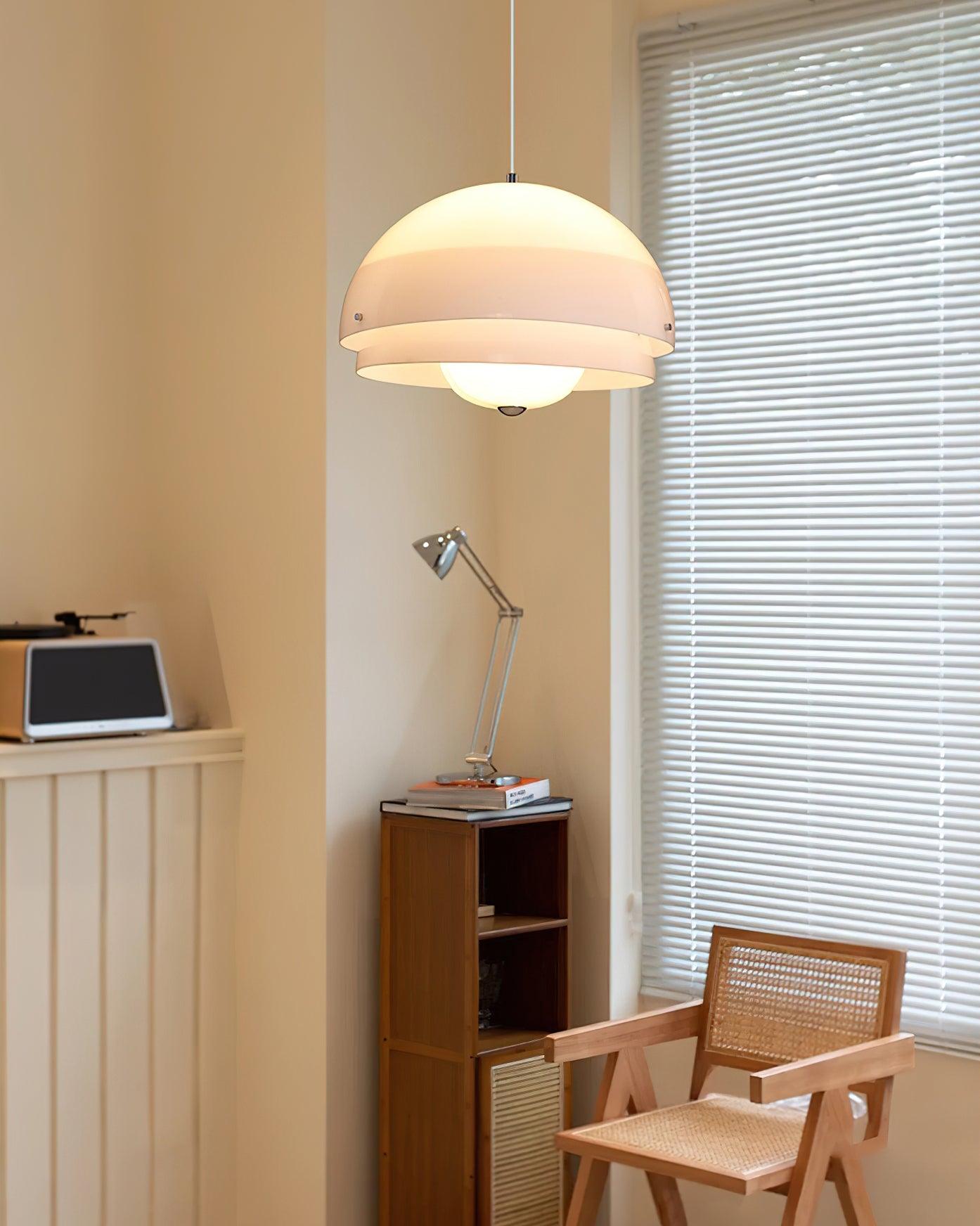 Cuthean – Lampada a sospensione in vetro bianco latte