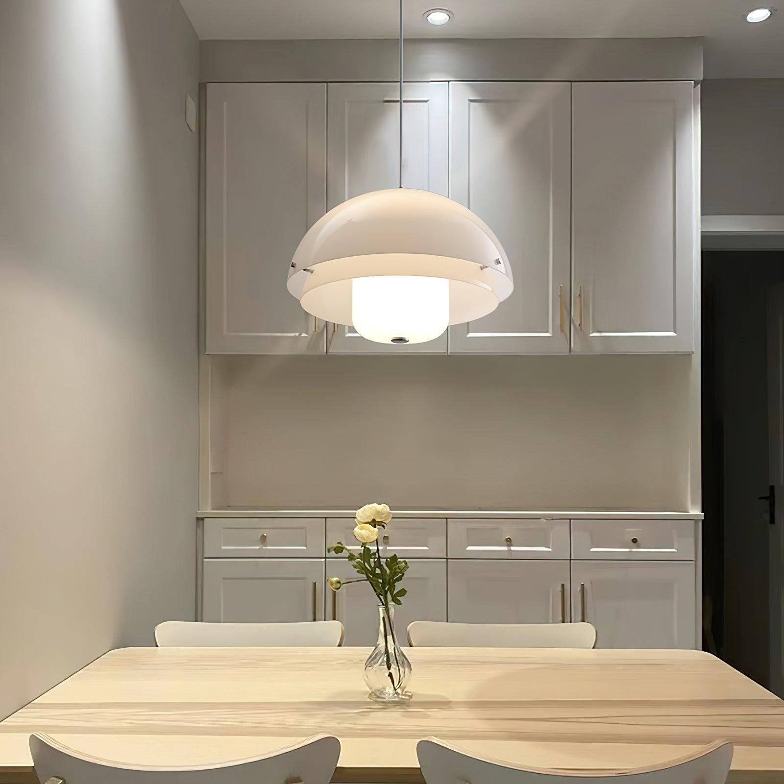 Cuthean – Lampada a sospensione in vetro bianco latte