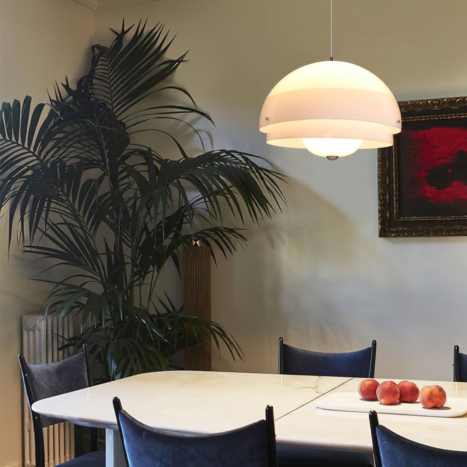 Cuthean – Lampada a sospensione in vetro bianco latte