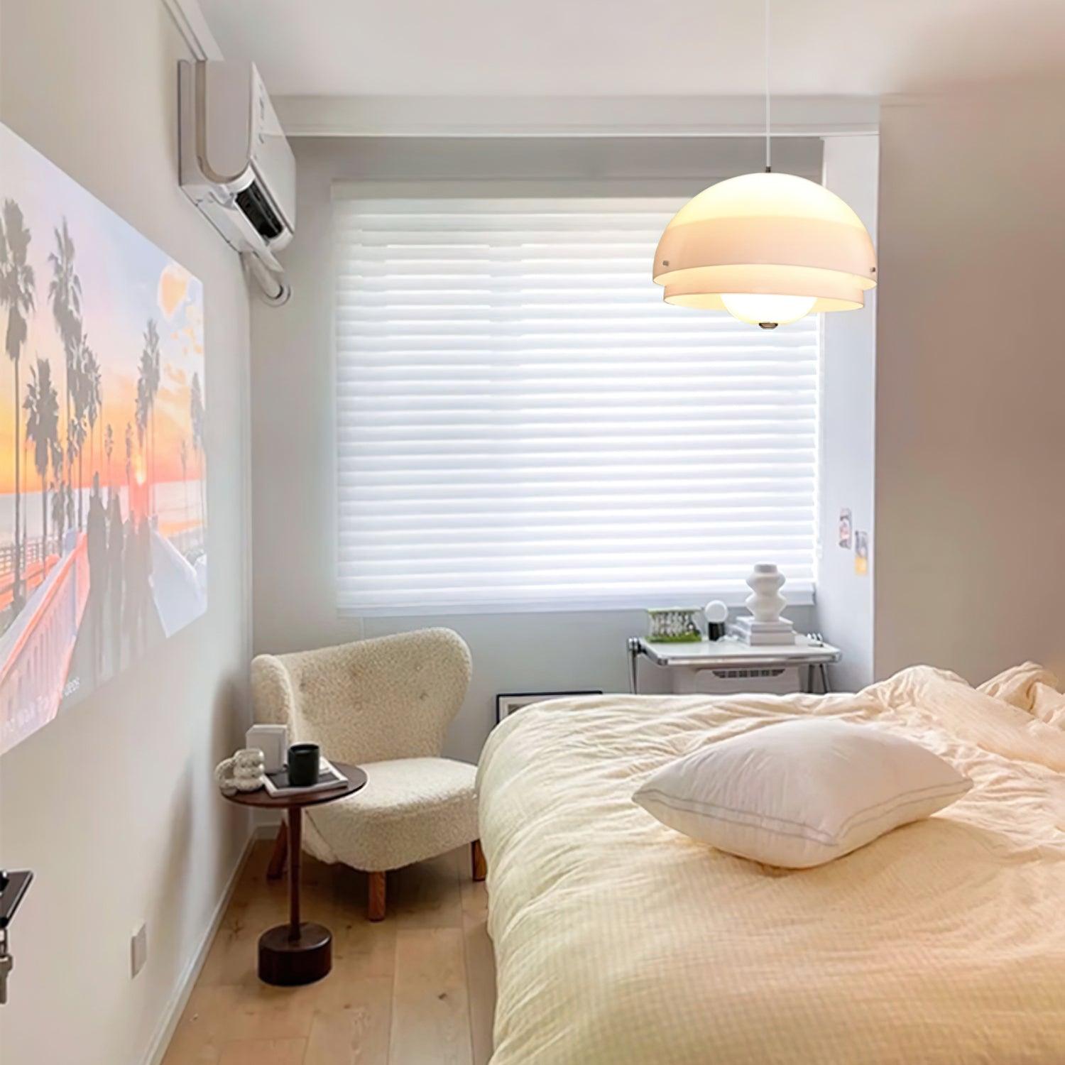 Cuthean – Lampada a sospensione in vetro bianco latte