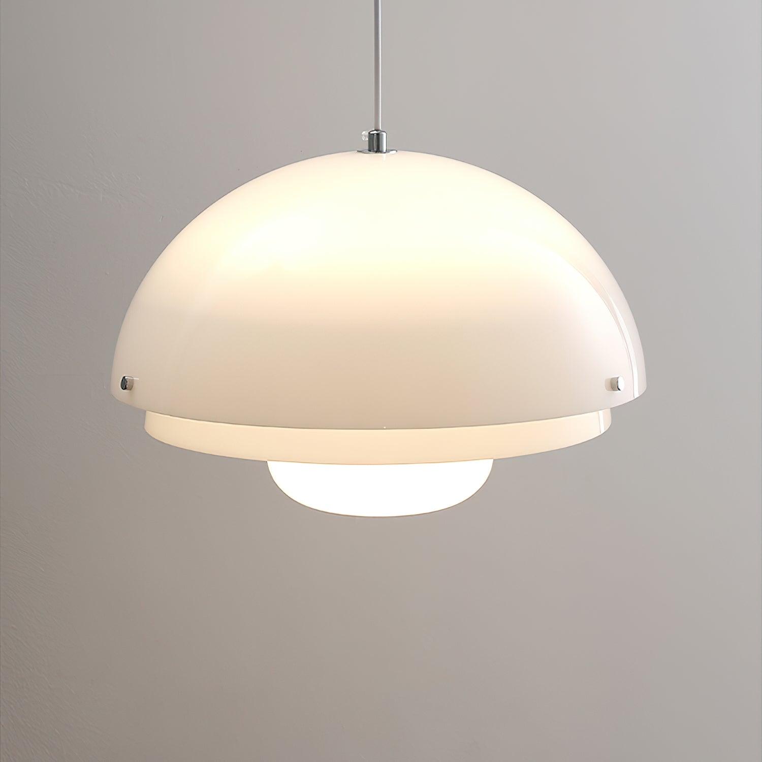 Cuthean – Lampada a sospensione in vetro bianco latte