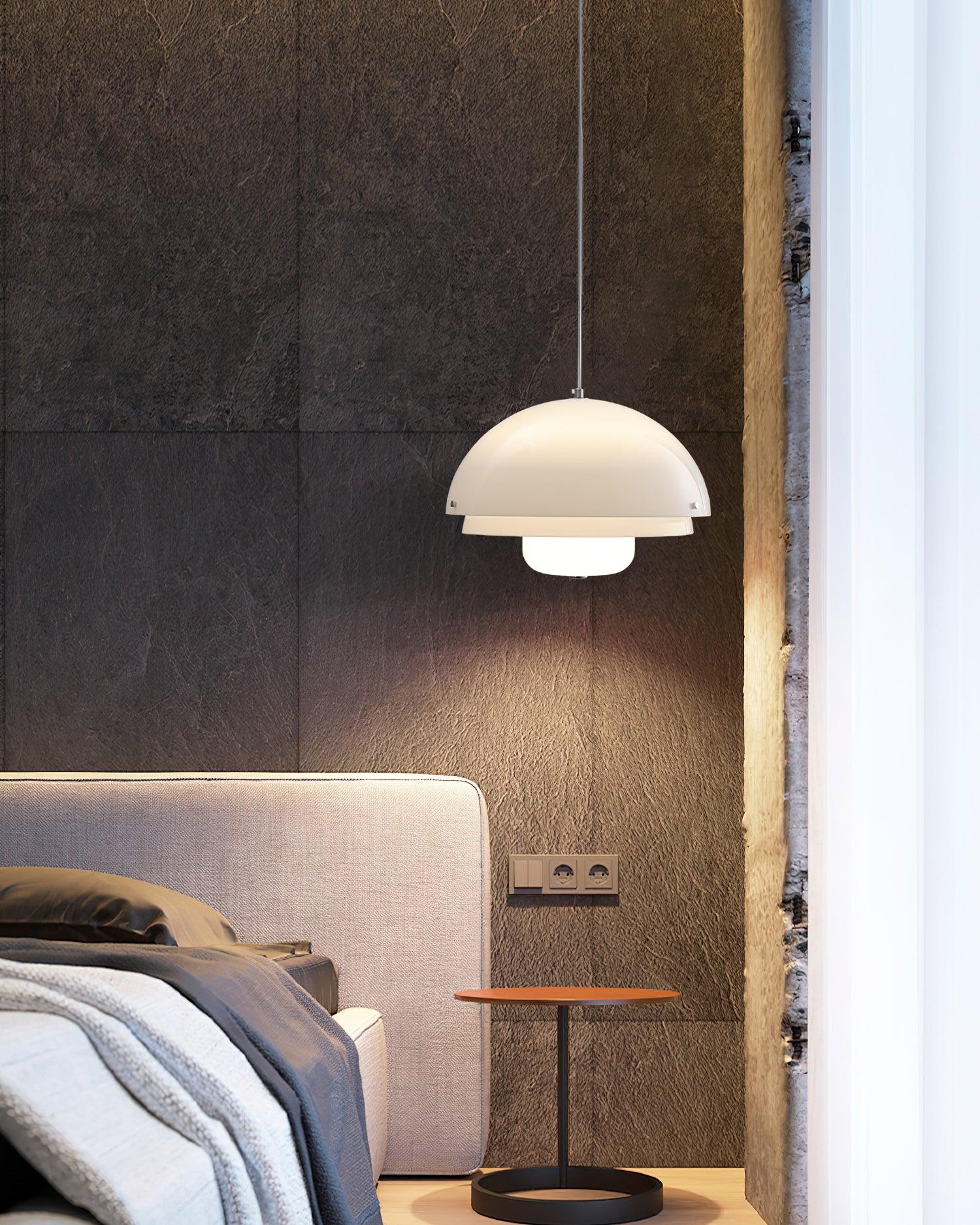 Cuthean – Lampada a sospensione in vetro bianco latte