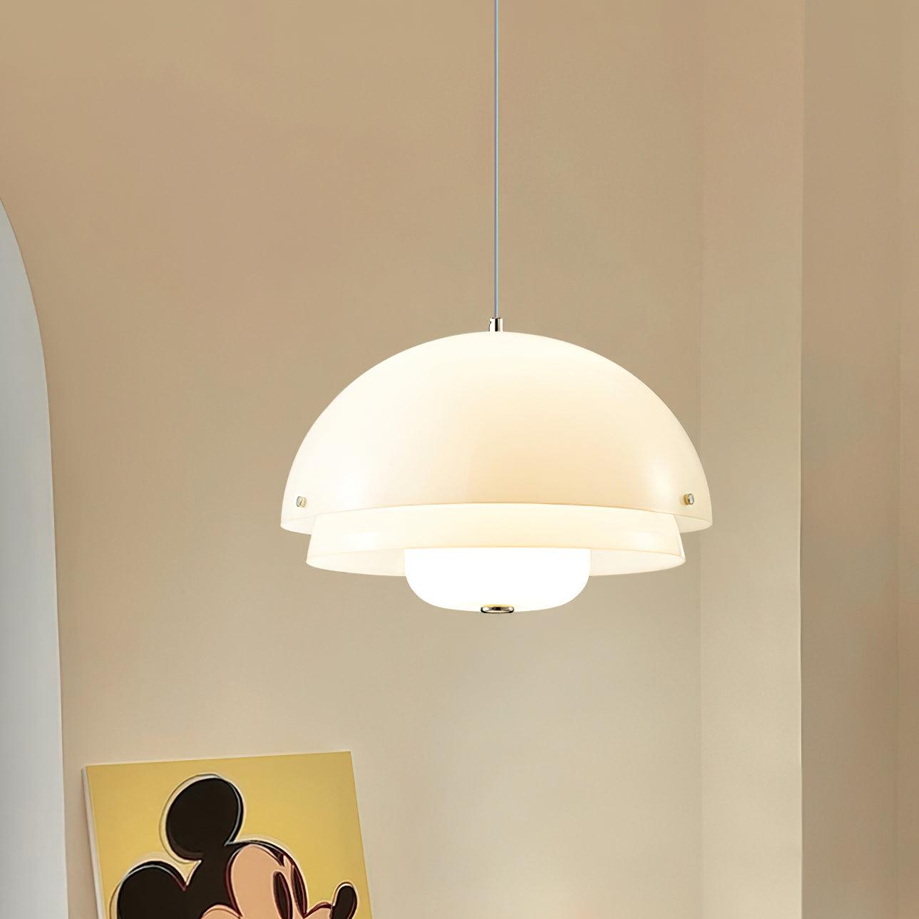 Cuthean – Lampada a sospensione in vetro bianco latte