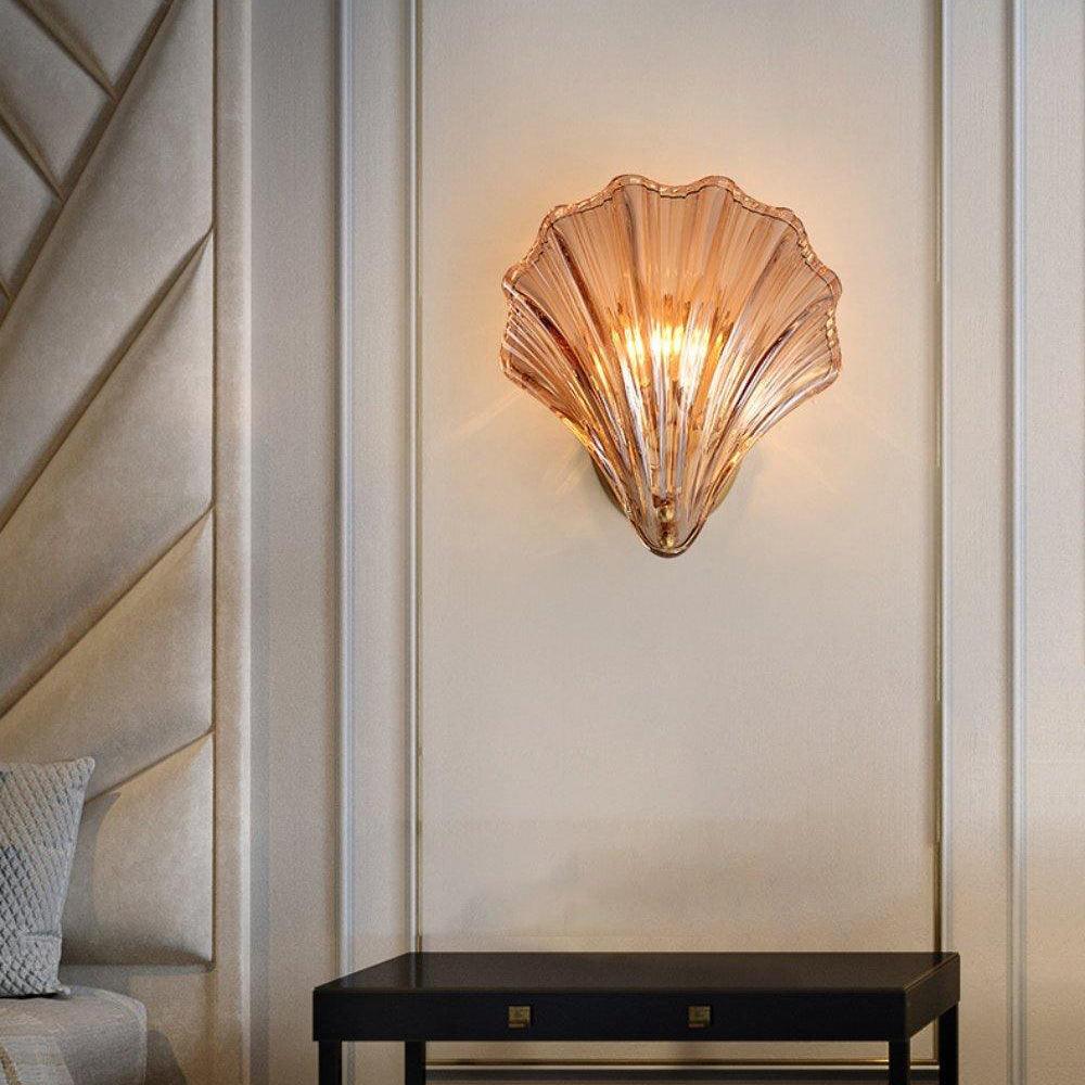 Brevian – Applique murale LED moderne en fer et verre coquillage 1 lumière  