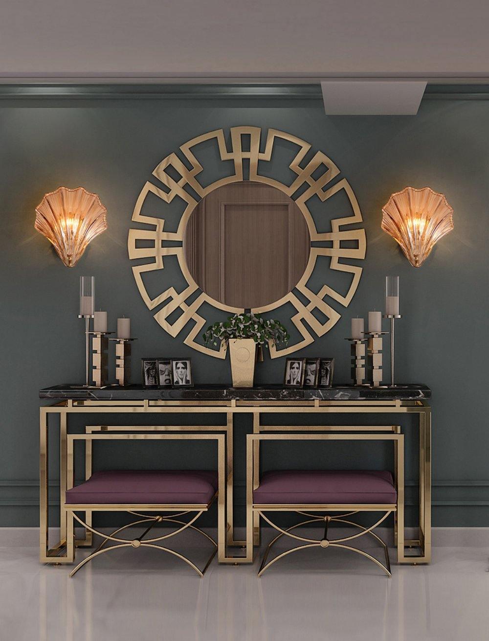 Brevian – Applique murale LED moderne en fer et verre coquillage 1 lumière  