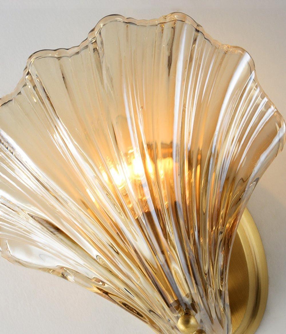Brevian – Applique murale LED moderne en fer et verre coquillage 1 lumière  