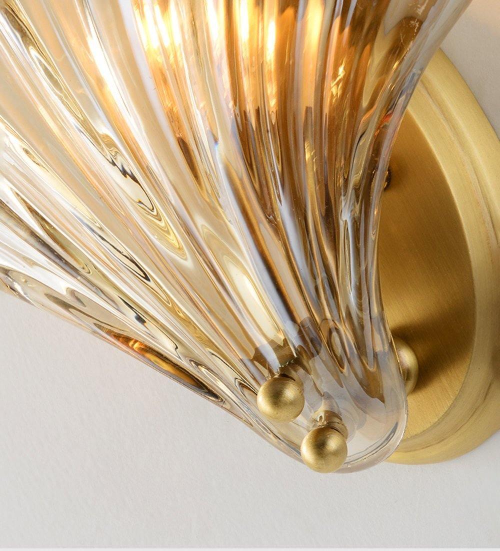 Brevian – Applique murale LED moderne en fer et verre coquillage 1 lumière  