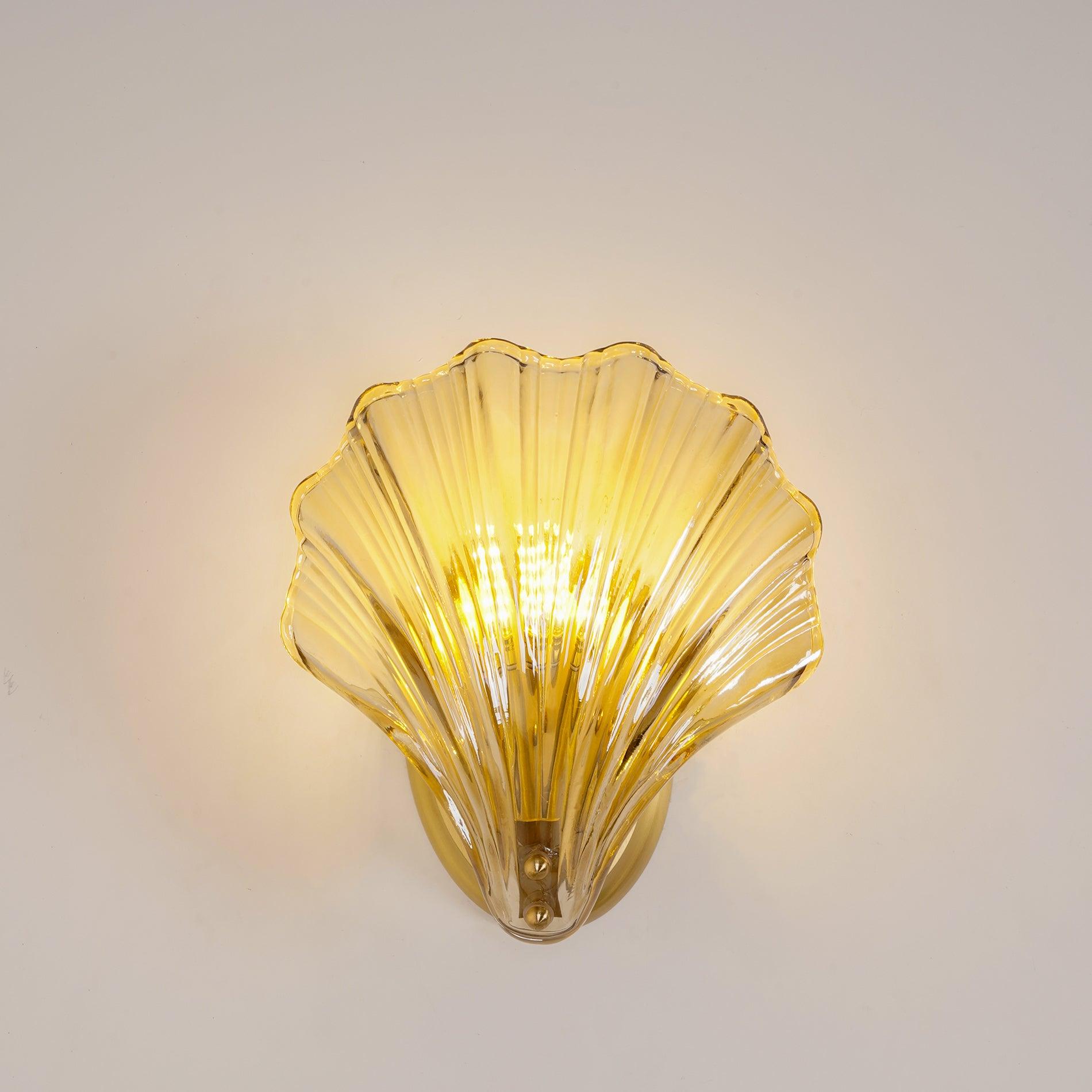 Brevian – Applique murale LED moderne en fer et verre coquillage 1 lumière  
