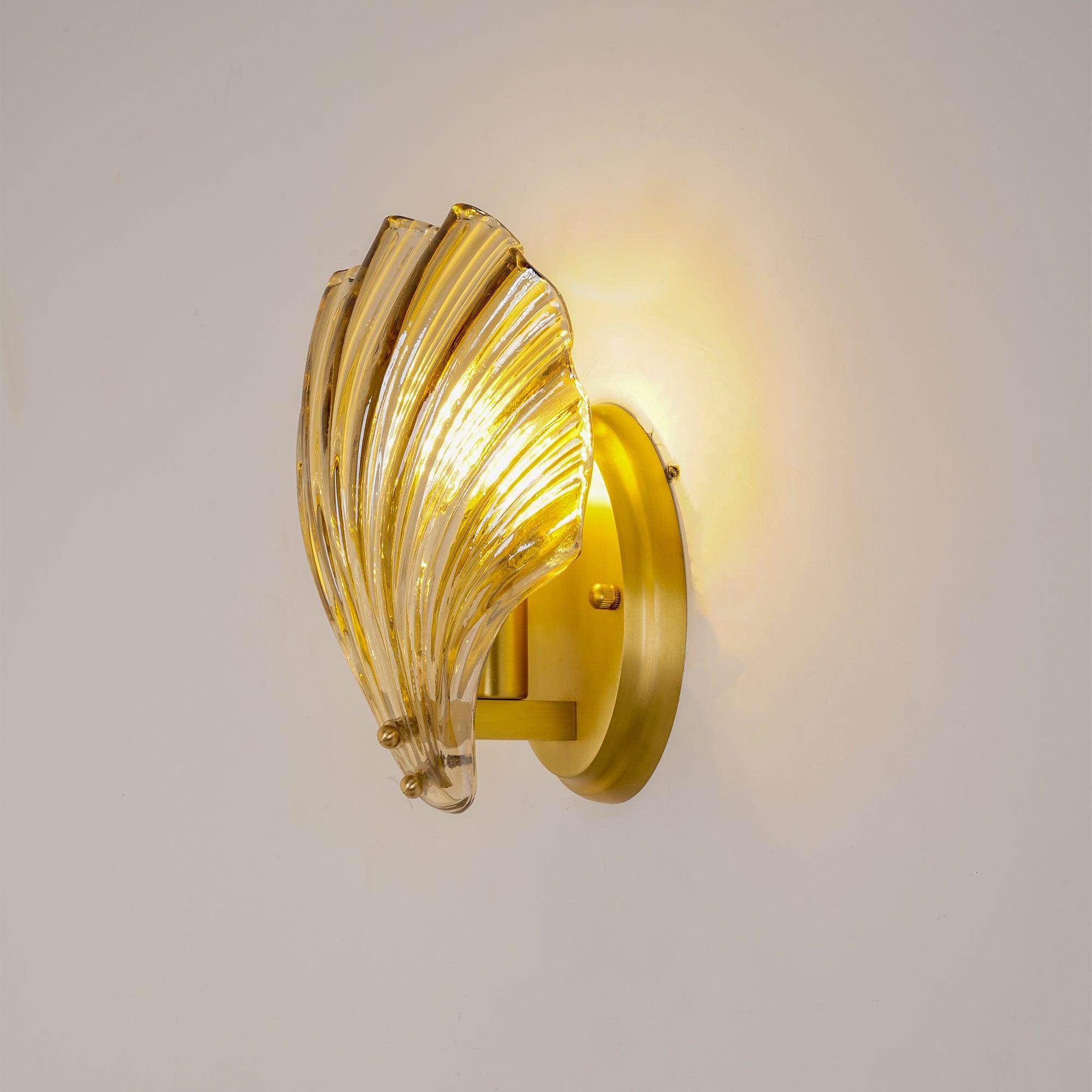 Brevian – Applique murale LED moderne en fer et verre coquillage 1 lumière  
